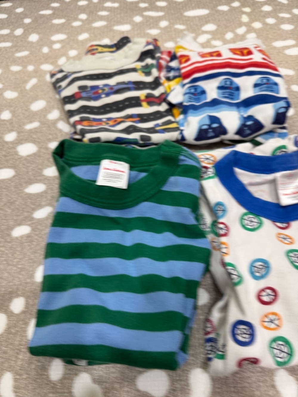Lot of 4 Hanna Andersson pajamas set shortie shorts tee star wars cars play - Picture 13 of 13